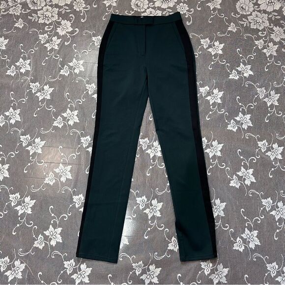 Aritzia Babaton 1-01 Thora Green Side Striped Zip Ankle High Rise Trousers Sz 0 - Picture 4 of 16